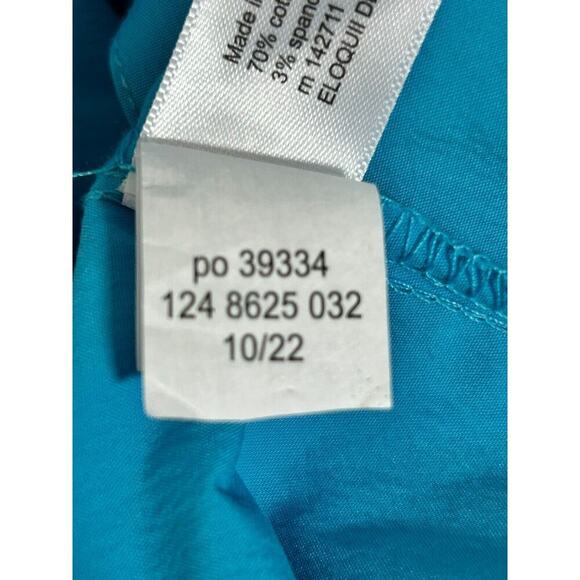 Eloquii Poplin Twofer Shirtdress Front Placket Long Sleeve Mini Size 18 Blue - Picture 14 of 16